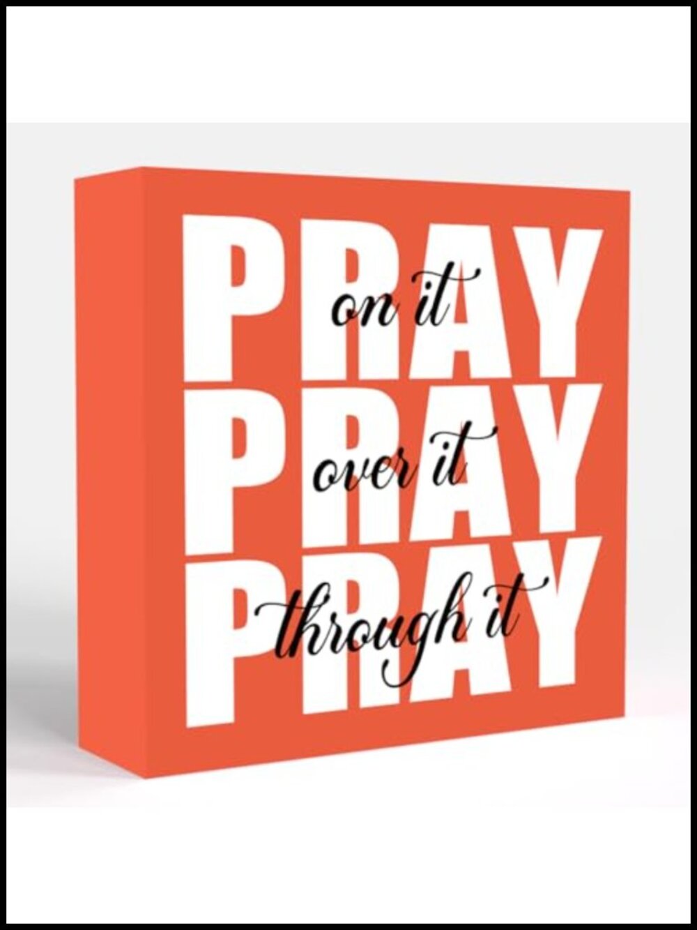 Wood Box Sign 5x5 Inspirational Christian Desk Decor Tabletop